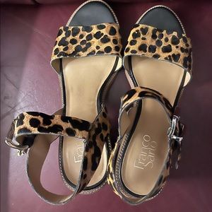 Franco Sarto leopard print size 9 sandals - 3 inch heels